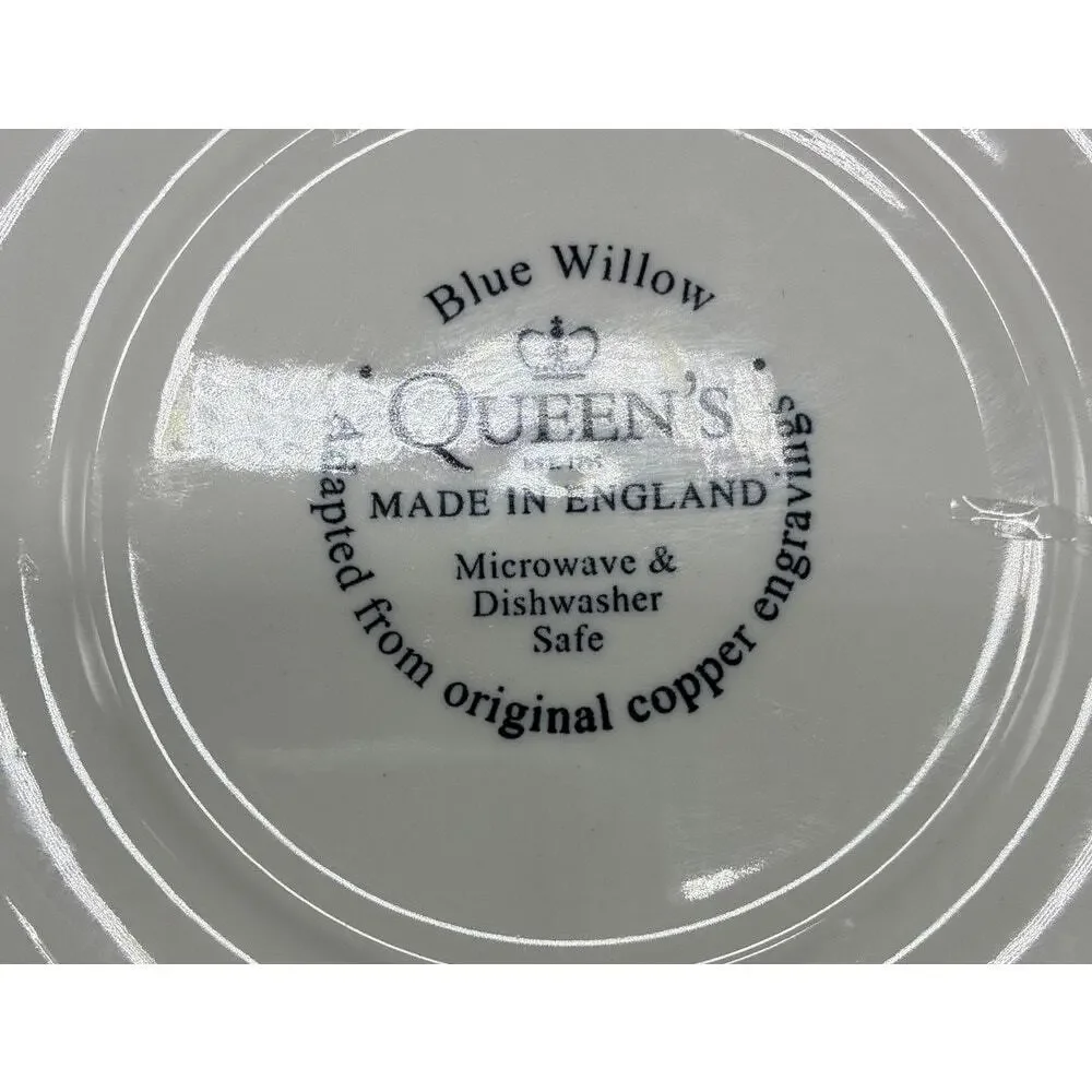 Blue Willow Made in England Two Serving Bowls Blue White 6.25